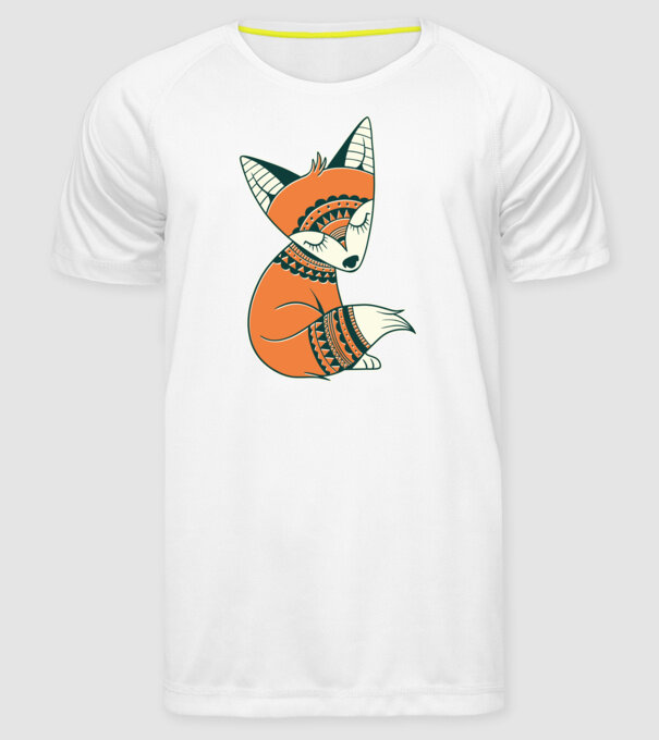 Vulpe drăguță model alb pe tricou