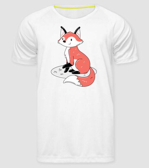 Vulpe drăguță model alb pe tricou
