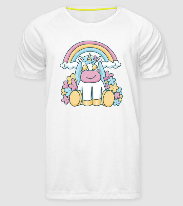 Unicorn drăguț model alb pe tricou