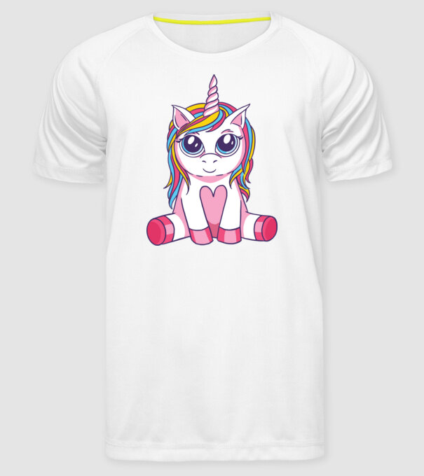 Unicorn drăguț model alb pe tricou