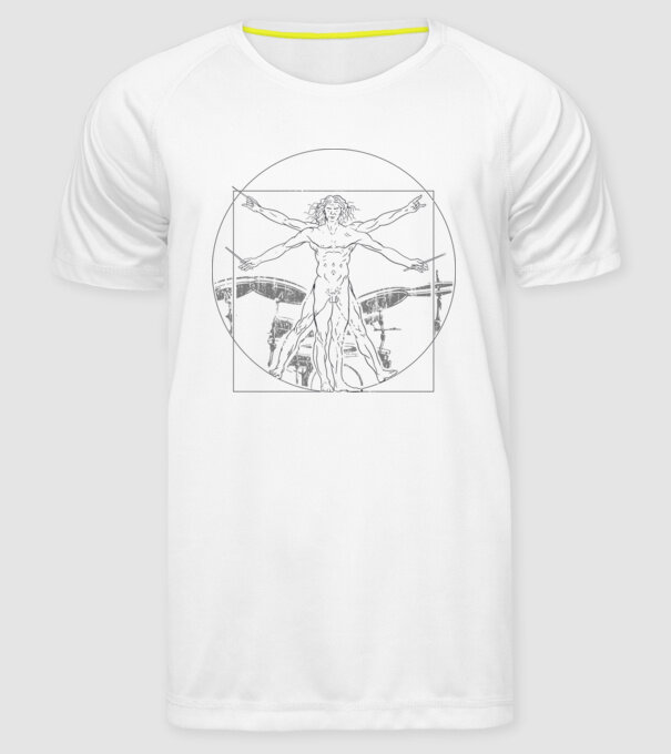 Da Vinci tobe model alb pe tricou