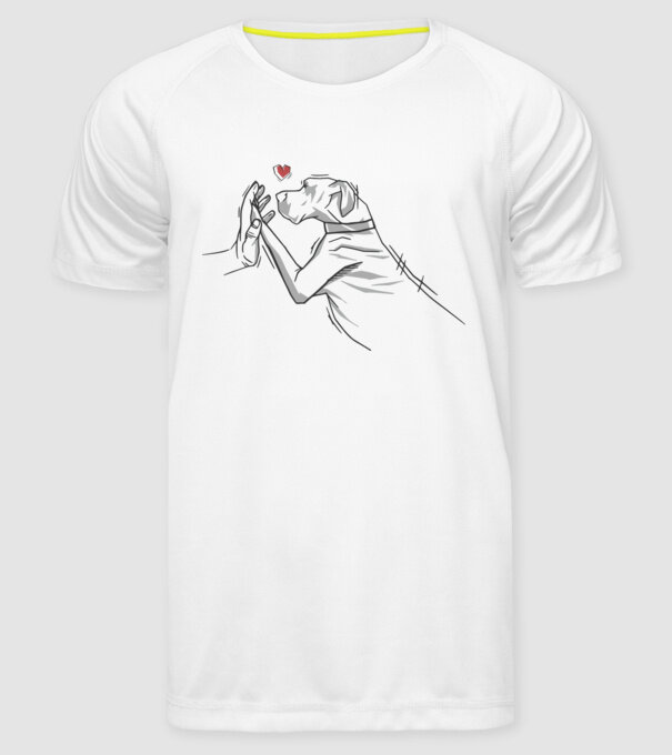 Dog danez bate palma model alb pe tricou