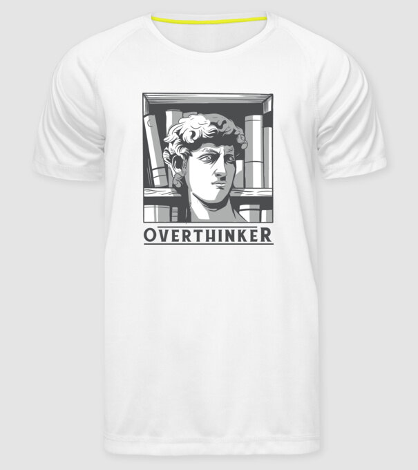 Statuia lui David model alb pe tricou