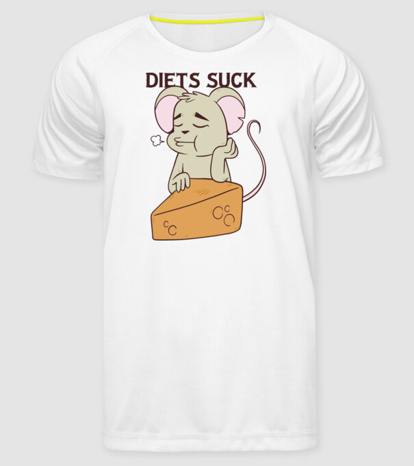 Șoricel diet model alb pe tricou