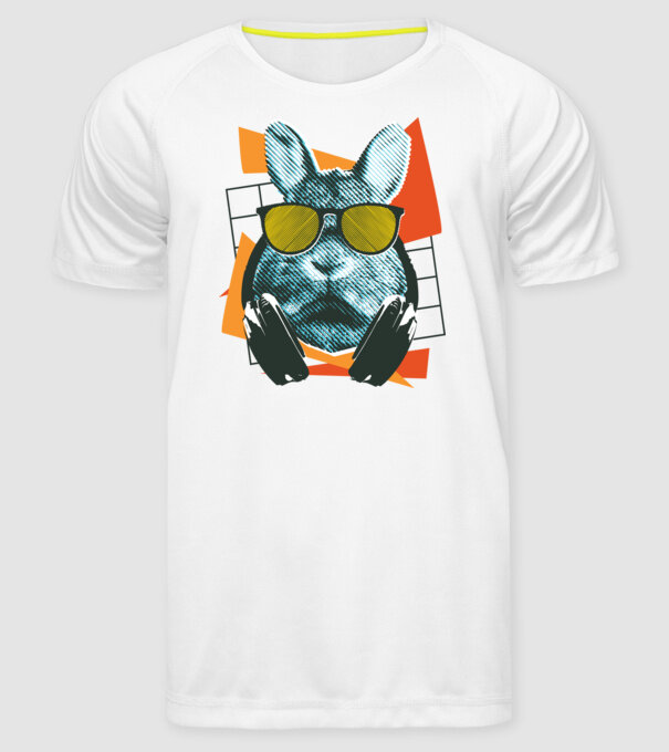 DJ Iepure model alb pe tricou