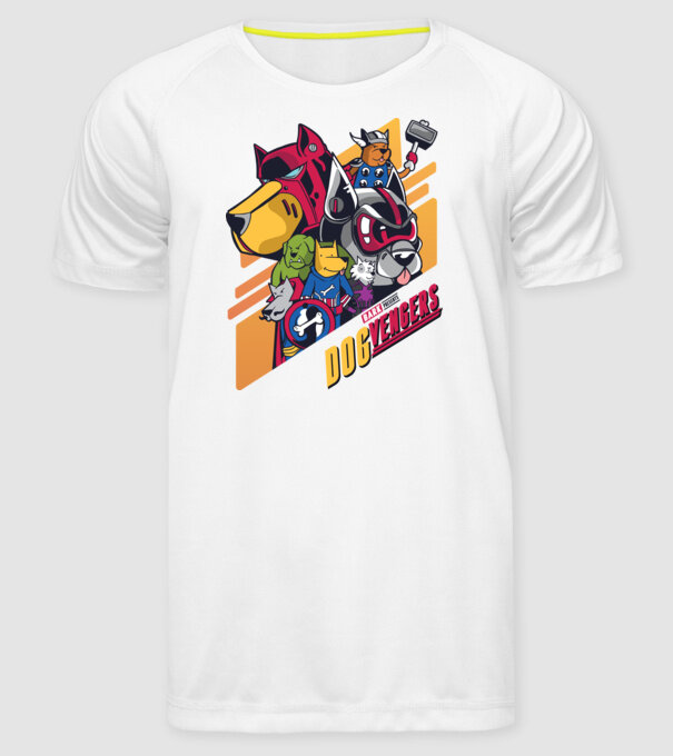 Dogvengers Câini Eroi model alb pe tricou