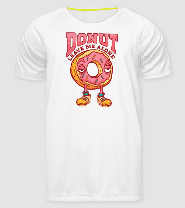 Donut leave me alone model alb pe tricou