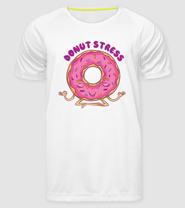Donut Stress Gogoașă model alb pe tricou