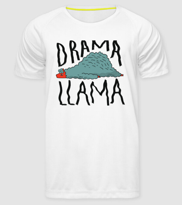 Dramă Lama model alb pe tricou
