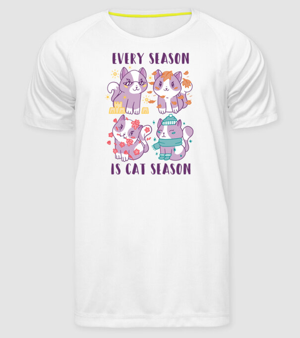 Every Season is Cat Season model alb pe tricou