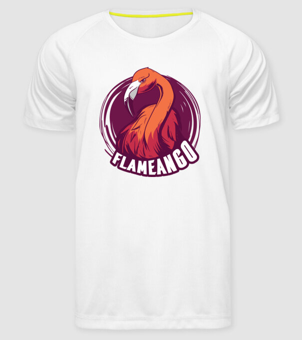 Flamingo model alb pe tricou