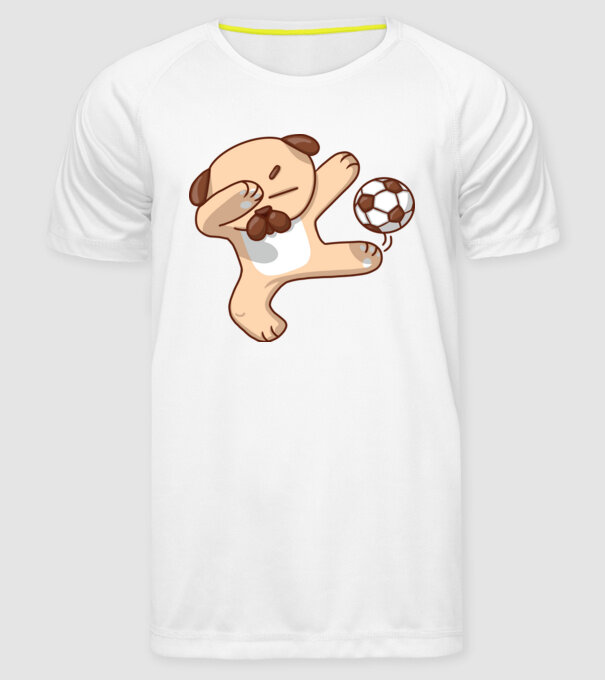 Cățel fotbalist DAB model alb pe tricou