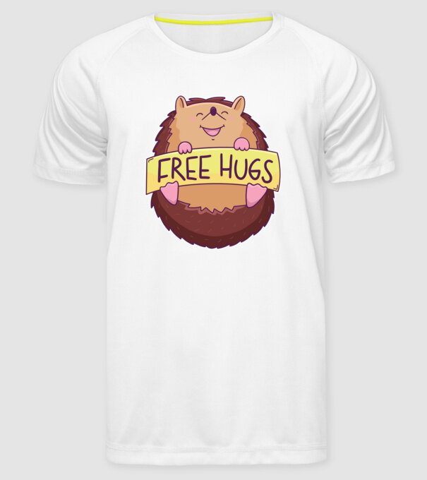 Free Hugs Arici model alb pe tricou