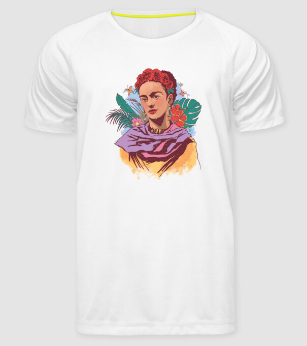 Portret Frida Kahlo model alb pe tricou