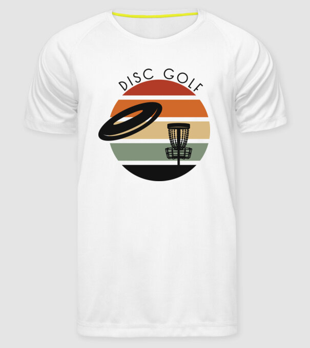 Frizbi Golf model alb pe tricou