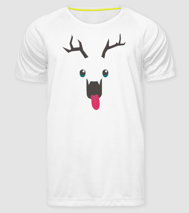 Funny Deer model alb pe tricou