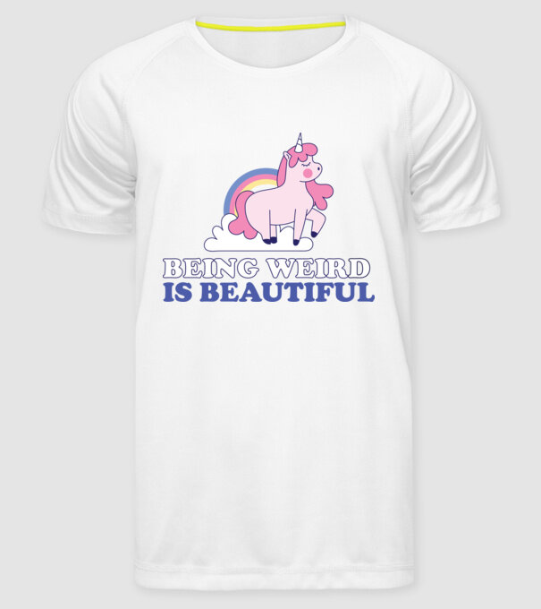 A fi ciudat este minunat Unicorn model alb pe tricou