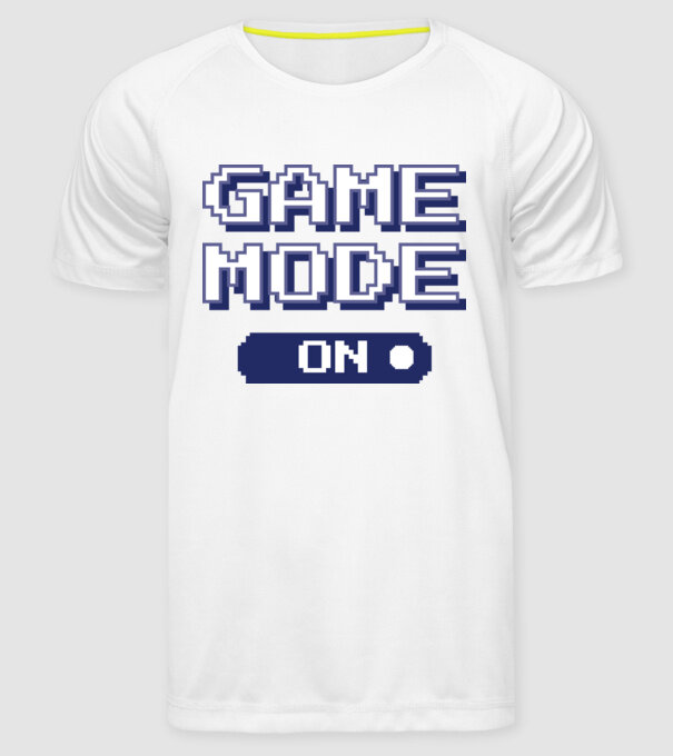 Game mode on Gamer pixel model alb pe tricou