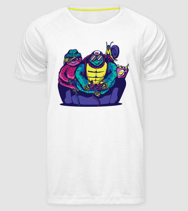 Animale Gamer model alb pe tricou