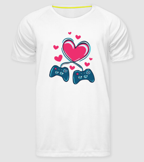 Dragoste Gamer model alb pe tricou