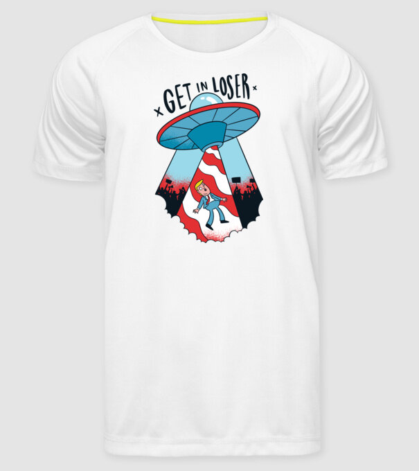 Get in Loser Trump model alb pe tricou