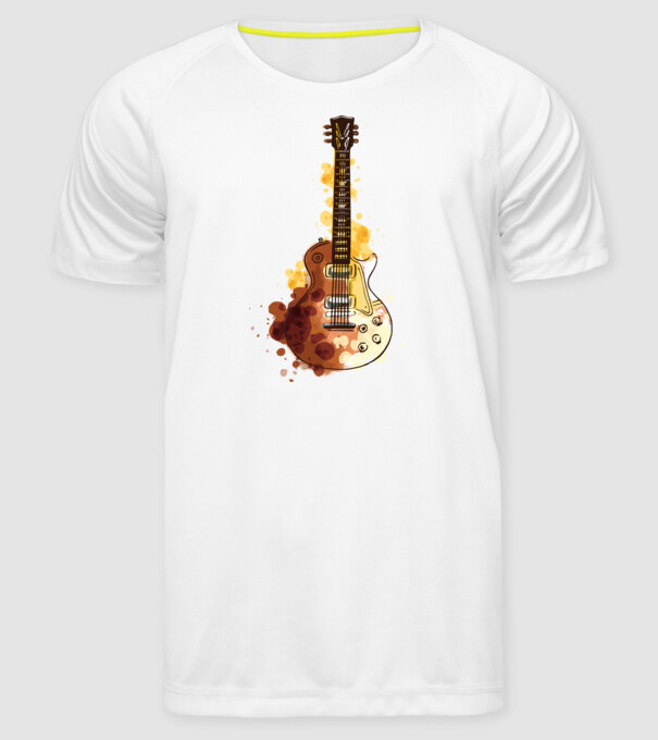 Chitara Pictură model alb pe tricou