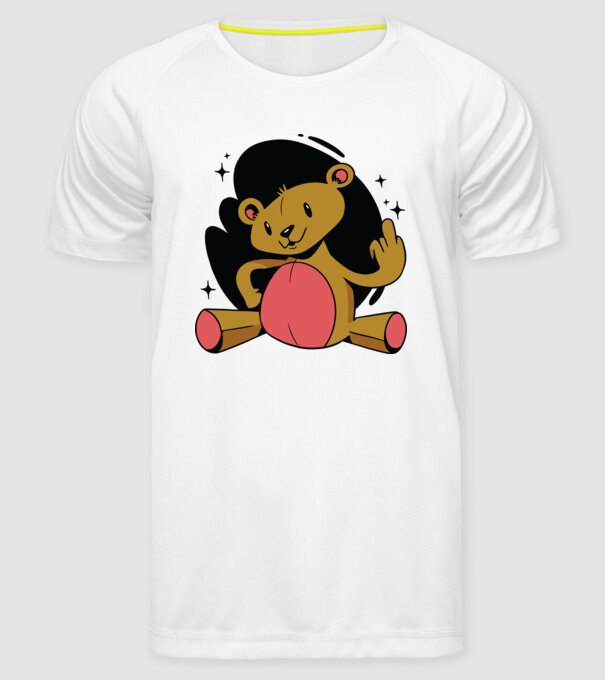 Ursuleț Teddy hain model alb pe tricou
