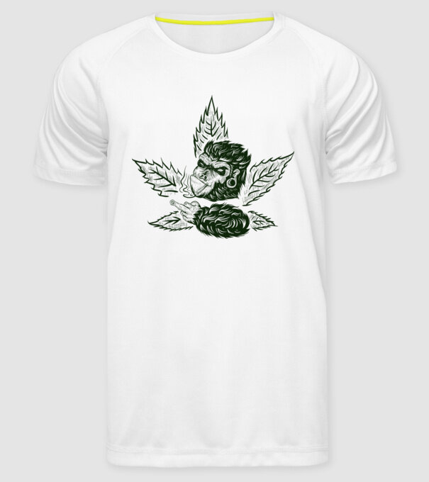 GORILĂ cannabis model alb pe tricou