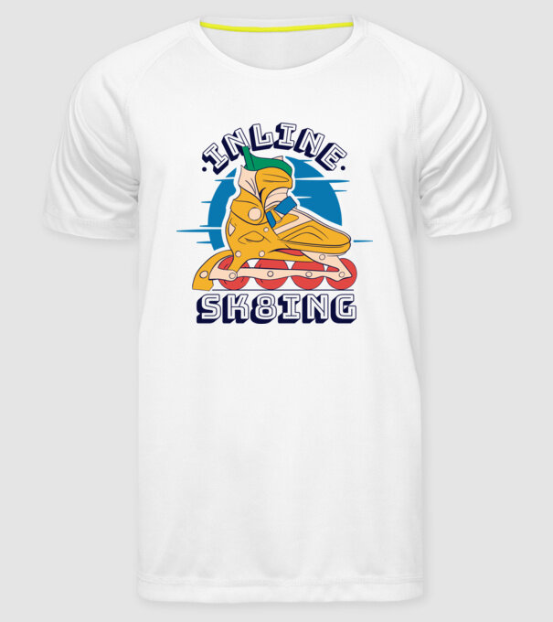 Skate Sk8 model alb pe tricou