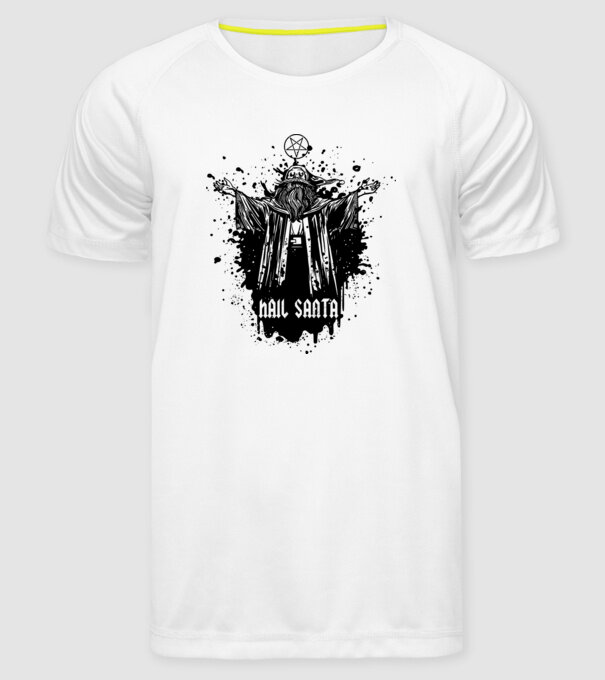 Hail Santa model alb pe tricou