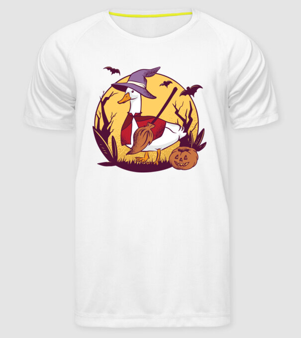 Gâscă Halloween model alb pe tricou