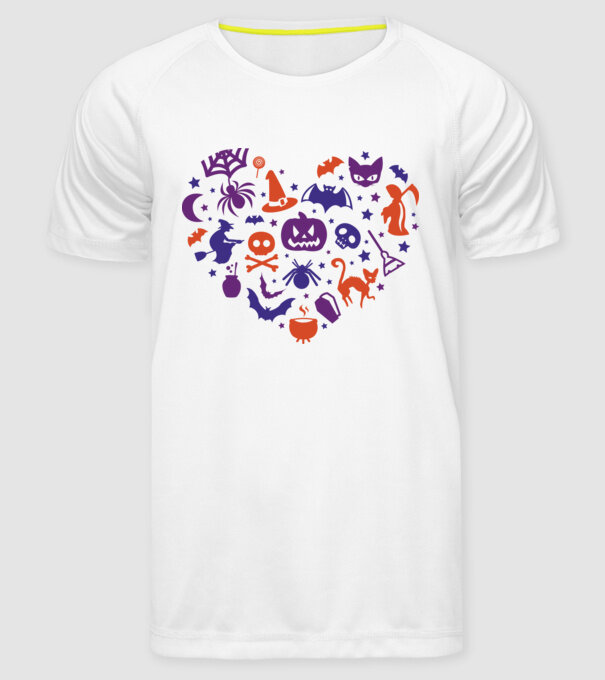 Inimă Halloween model alb pe tricou