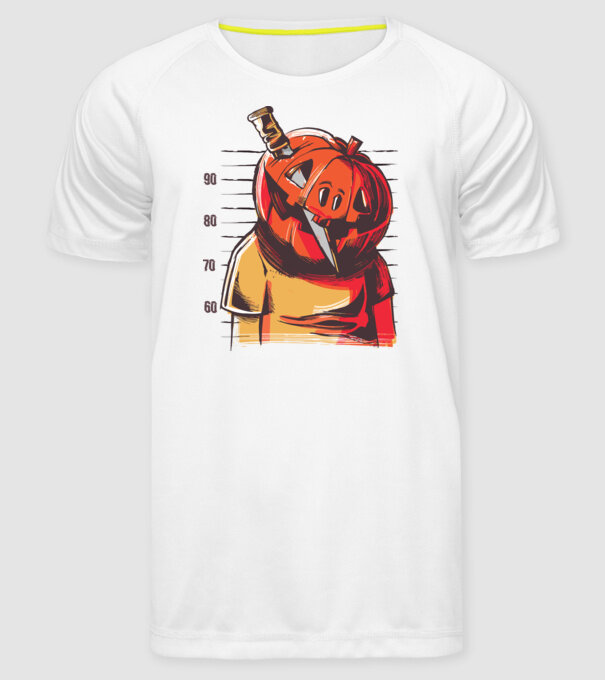 Halloween cap de dovleac închisoare model alb pe tricou