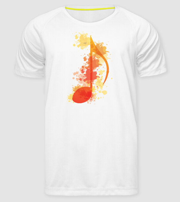 Notă muzicală model alb pe tricou