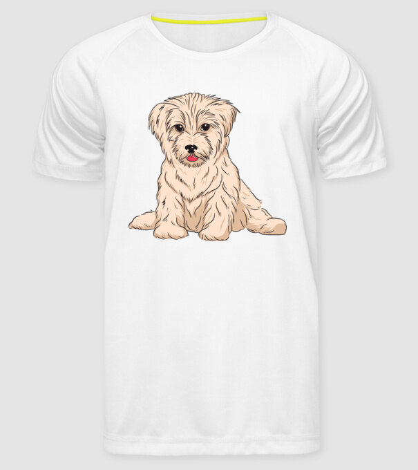 Câine Havanez model alb pe tricou