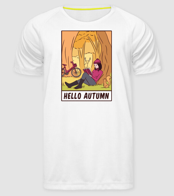 Hello Toamnă model alb pe tricou