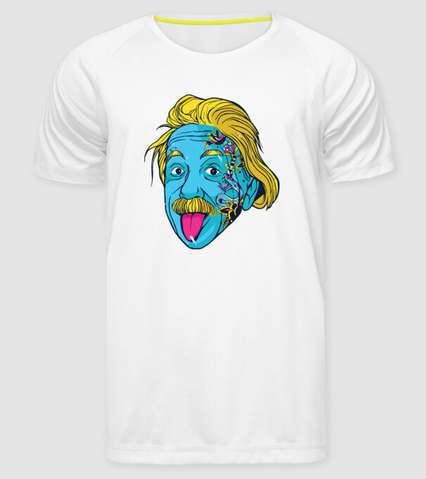 Hippy Albert Einstein model alb pe tricou