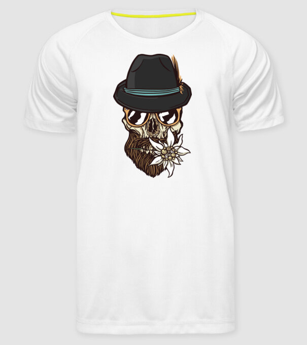 Craniu Hipster model alb pe tricou
