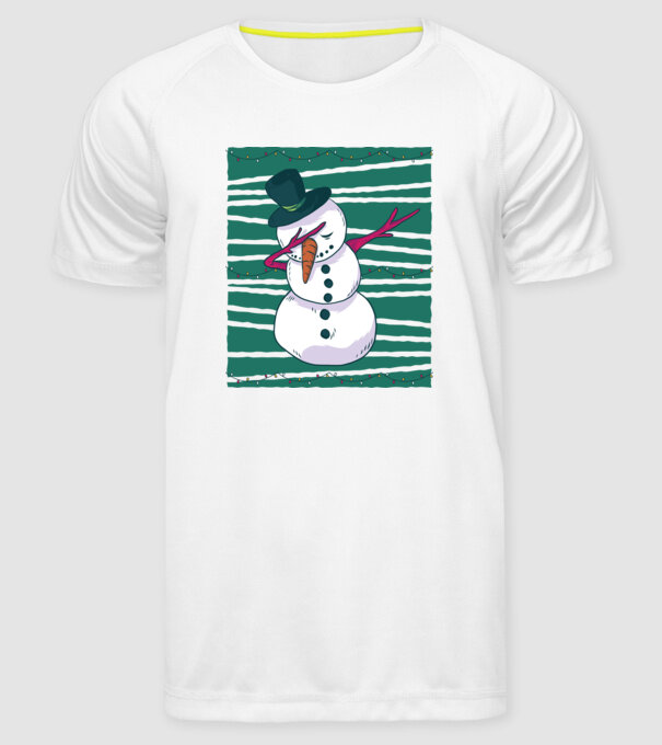 Om de zăpadă DAB Crăciun model alb pe tricou