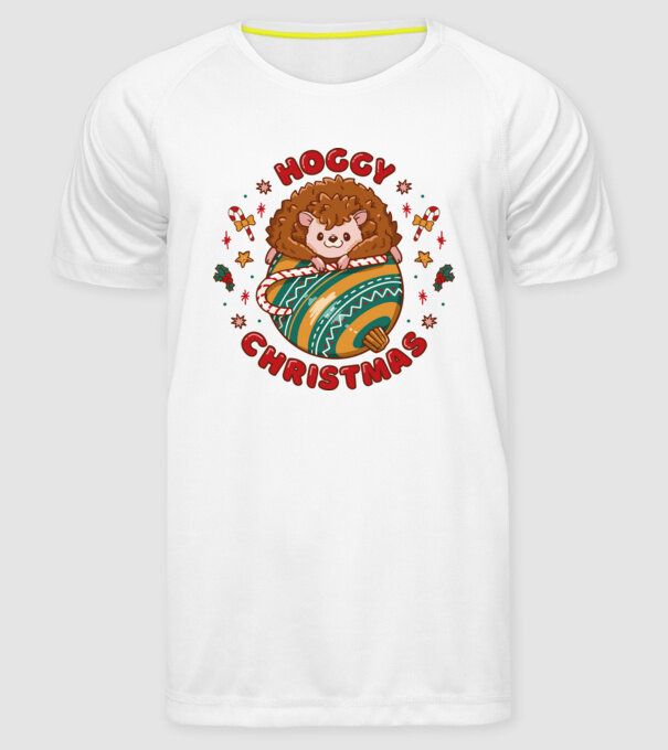 Hoggy Christmas Crăciun cu Arici model alb pe tricou