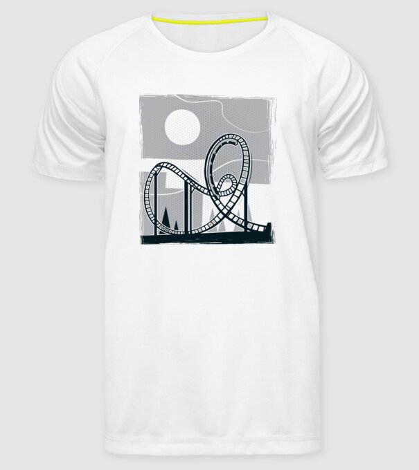 Roller coaster model alb pe tricou