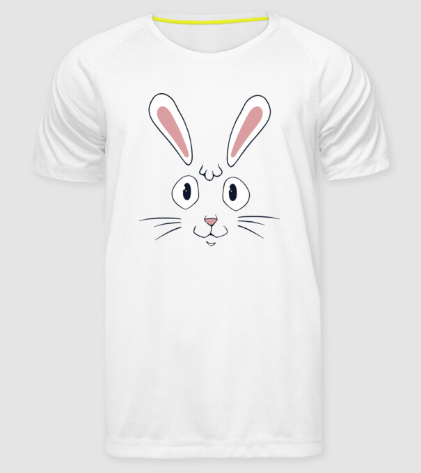 Cap iepuraș de Paște model alb pe tricou