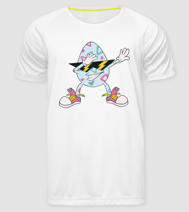 Ouă de Paște Dab model alb pe tricou