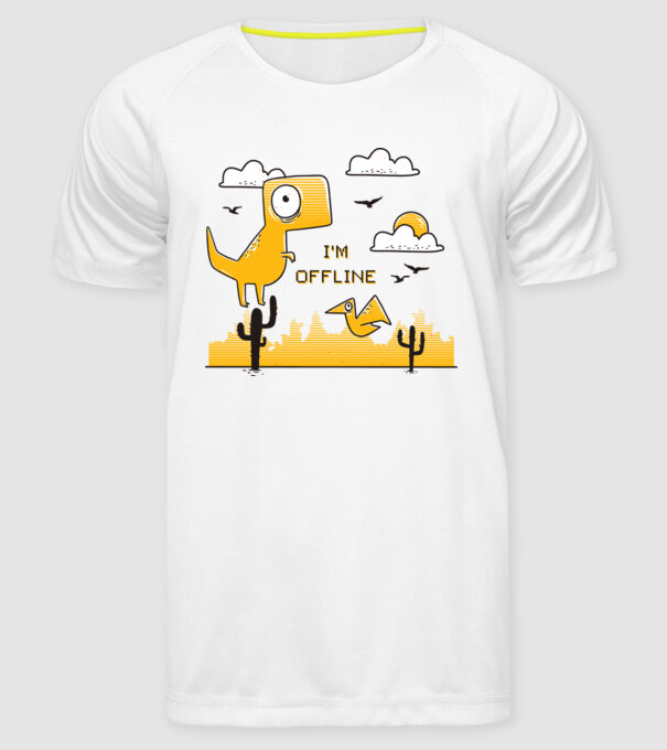 'I''m Offline tricou amuzant' model alb pe tricou