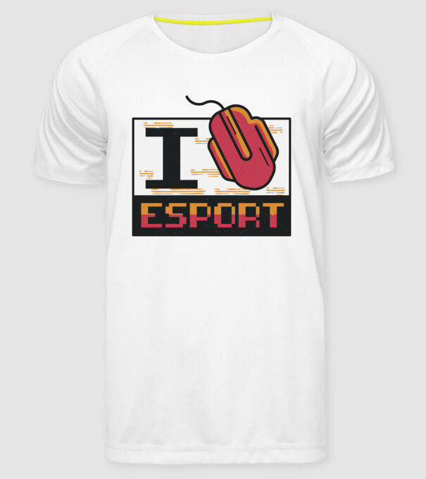 I love Esport model alb pe tricou