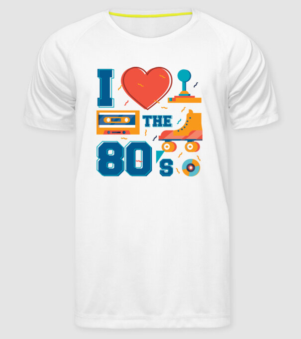 'I love the 80s - Iubesc anii ''80' model alb pe tricou