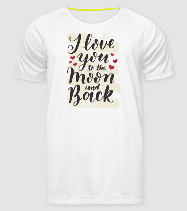 'I love you to the moon and back tricou drăguț Valentine''s Day' model alb pe tricou