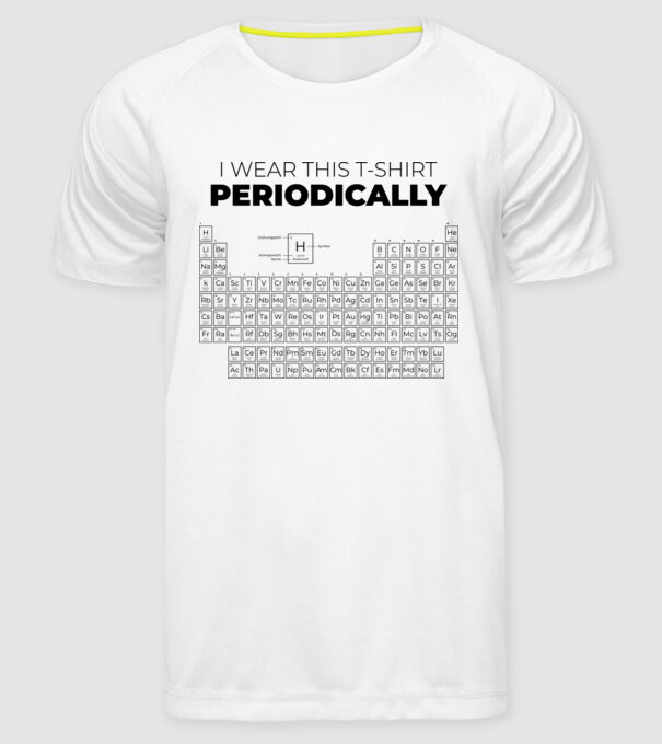 I wear this t-shirt periodically model alb pe tricou