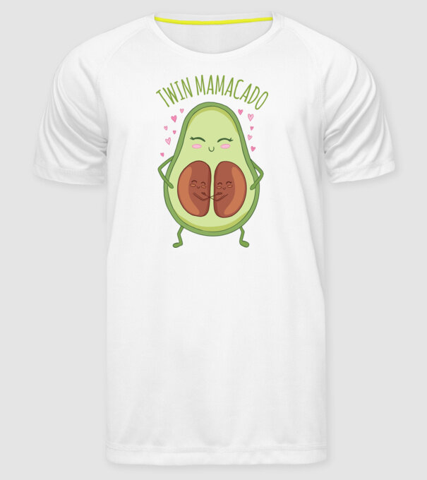 Gemeni Mamacado model alb pe tricou