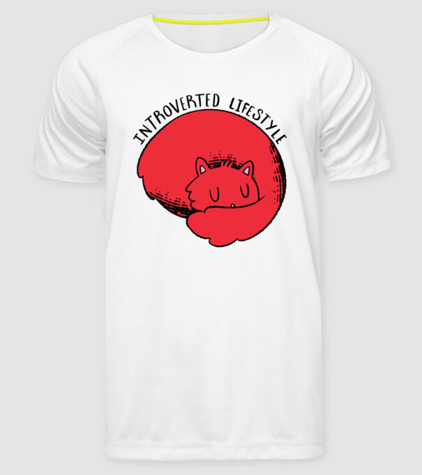 Pisică Introvertită model alb pe tricou